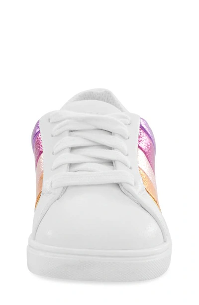 Kurt Geiger Girls' Mini Lane Stripe Low Top Sneakers - Toddler, Little Kid, Big Kid In White