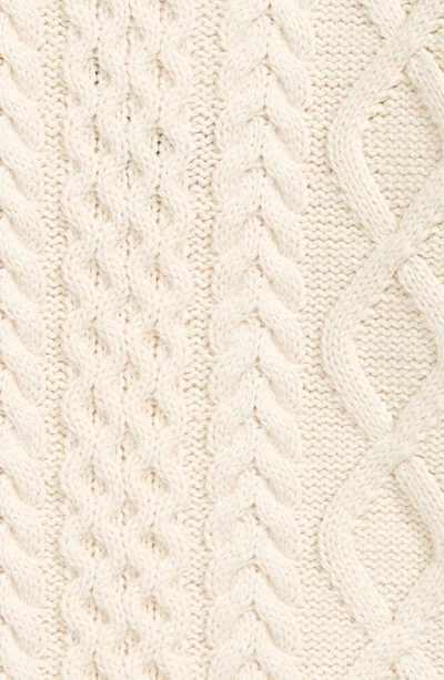 Shop Nordstrom Kids' Cable Cotton Blend Sweater In Ivory Egret