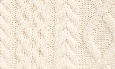 Shop Nordstrom Kids' Cable Cotton Blend Sweater In Ivory Egret