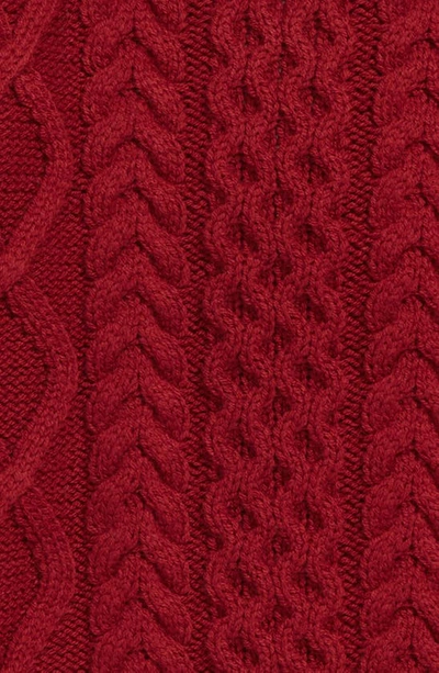 Shop Nordstrom Kids' Cable Cotton Blend Sweater In Red Tibetan