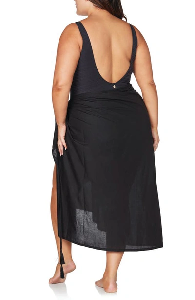 Shop Artesands Bach Sarong With Bag In Black