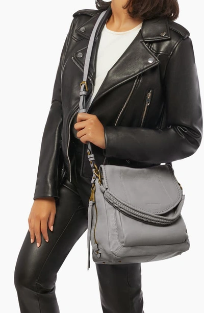 Shop Aimee Kestenberg All For Love Convertible Leather Shoulder Bag In Steel Grey