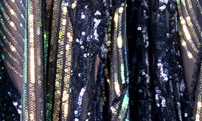 Dress The Population Ruby Strapless Sequin Dress In Navy Multi