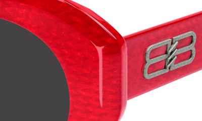 Balenciaga 52mm Round Sunglasses In Red