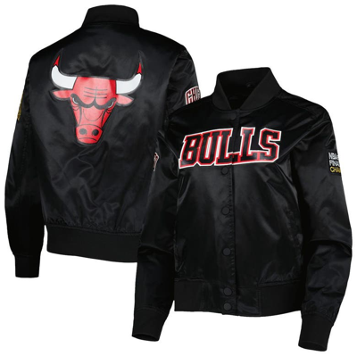 Shop Pro Standard Black Chicago Bulls 6x Nba Finals Champions Classics Satin Full-snap Jacket