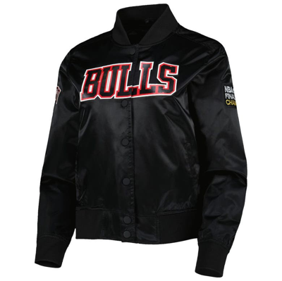 Shop Pro Standard Black Chicago Bulls 6x Nba Finals Champions Classics Satin Full-snap Jacket