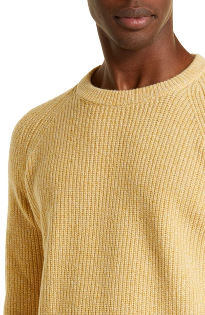Shop John Smedley Upson Crewneck Recycled Cashmere & Wool Sweater In Golden Fleck