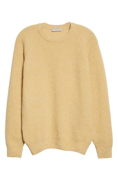 Shop John Smedley Upson Crewneck Recycled Cashmere & Wool Sweater In Golden Fleck