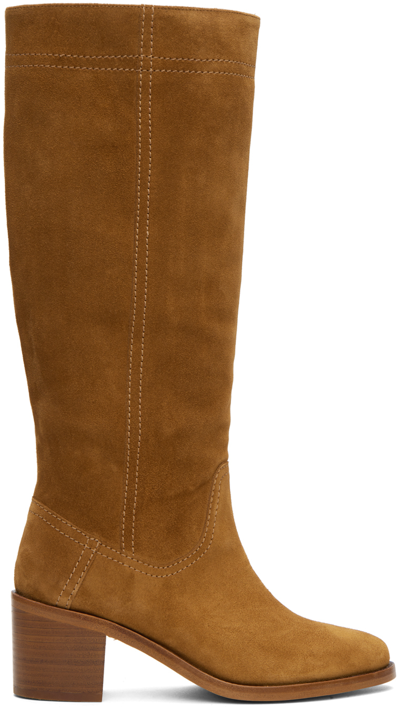 Shop Apc Tan Felicia Boots In Caf