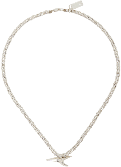 Shop Pearls Before Swine Silver Mares Necklace In 925 Silver/hemp Rope