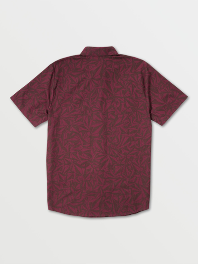 Shop Volcom Warbler Short Sleeve Shirt - Port In Red