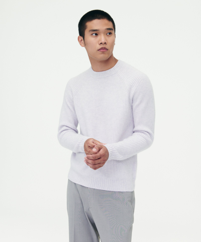Shop Naadam Luxe Cashmere Fisherman Crewneck Sweater In Frost Gray