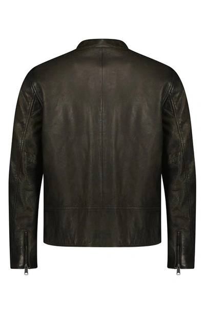 Lucky Brand Bonneville Washed Leather Jacket In Washed Black