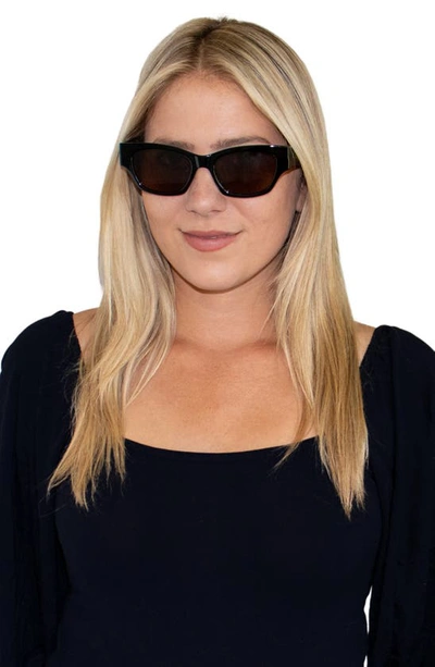 Fifth & Ninth Andi 51mm Polarized Rectangular Sunglasses In Black/ Brown