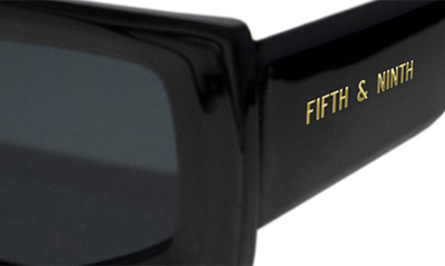 Shop Fifth & Ninth Ivy 54mm Polarized Geometric Sunglasses In Black/ Black