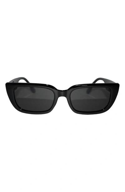 Shop Fifth & Ninth Drew 53mm Polarized Cat Eye Sunglasses In Black/ Black