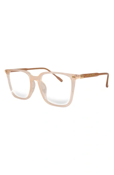 Fifth & Ninth Frankie 62mm Square Blue Light Blocking Glasses In Peach Tan/ Clear