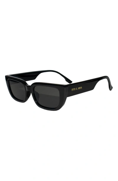 Shop Fifth & Ninth Drew 53mm Polarized Cat Eye Sunglasses In Black/ Black