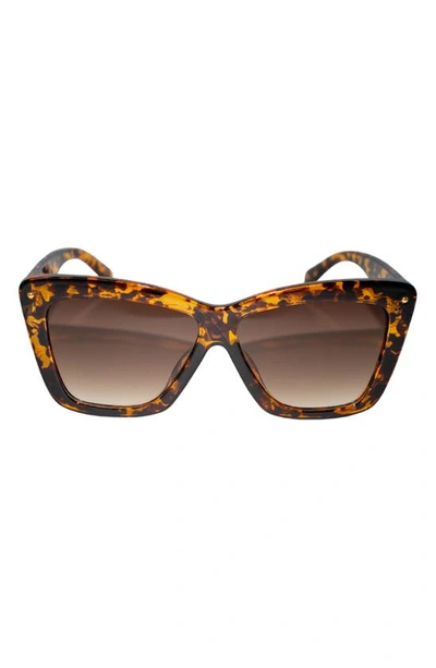 Shop Fifth & Ninth Willow 57mm Polarized Cat Eye Sunglasses In Torte/ Brown