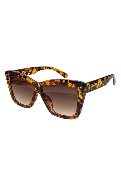 Shop Fifth & Ninth Willow 57mm Polarized Cat Eye Sunglasses In Torte/ Brown