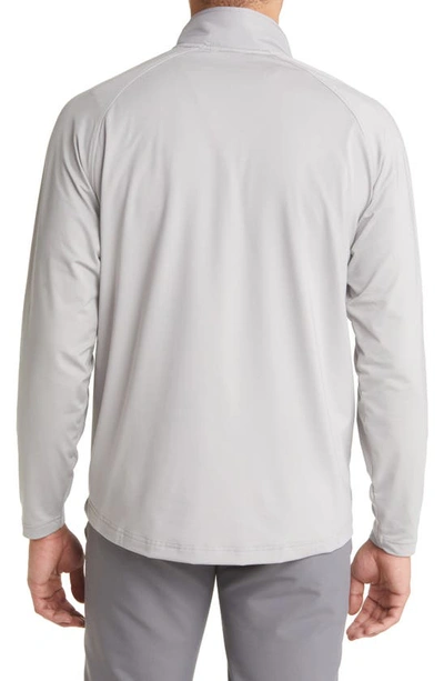 Cutter & Buck Adapt Quarter Zip Wind Resistant Knit Pullover In Polished