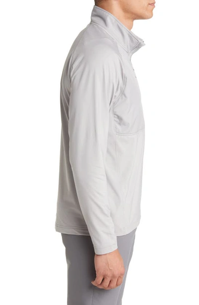Cutter & Buck Adapt Quarter Zip Wind Resistant Knit Pullover In Polished