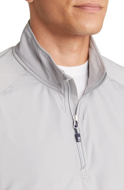 Cutter & Buck Adapt Quarter Zip Wind Resistant Knit Pullover In Polished