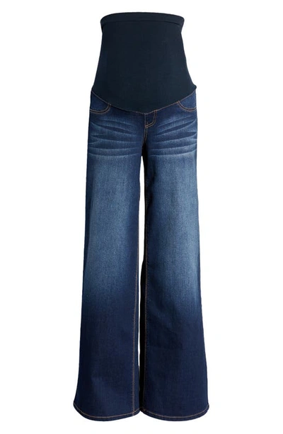 1822 Denim Over The Bump High Waist Wide Leg Maternity Jeans In Lennox