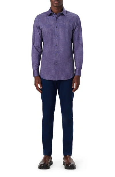 Bugatchi Ooohcotton® Print Button-up Shirt In Mocha
