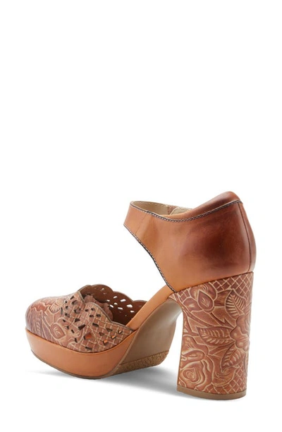 L'artiste Mary Jane Platform Pump In Camel Multi