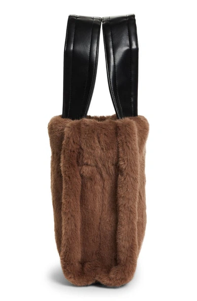 Shop Stand Studio Lisetnis Faux Fur Tote In Brown