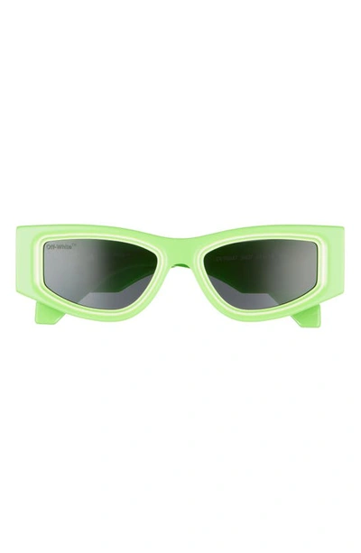 Shop Off-white Andy Rectangular Sunglasses In Green Dark