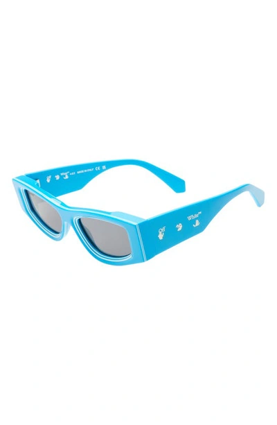 Shop Off-white Andy 53mm Rectangular Sunglasses In Blue Dark