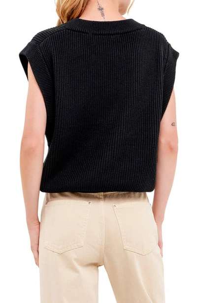 English Factory Throw On Sweater Vest In Black