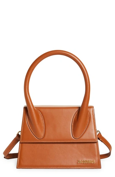 Jacquemus Le Grand Chiquito Leather Top Handle Bag In Light Brown
