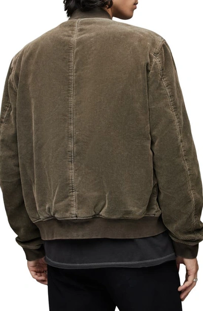 Shop Allsaints Tyler Cotton Corduroy Bomber Jacket In Meadow Brown