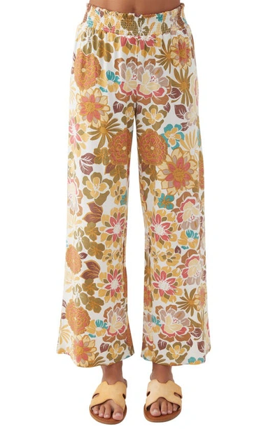 Shop O'neill Kids' Tommie Floral Wide Leg Knit Pants In Multi Colored