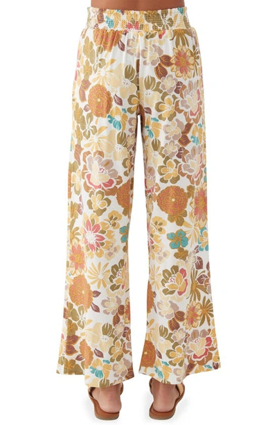 Shop O'neill Kids' Tommie Floral Wide Leg Knit Pants In Multi Colored