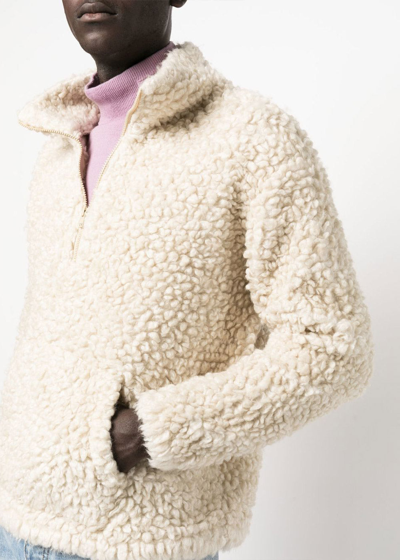 Shop Erl Beige Gradient Vintage Fleece Sweater