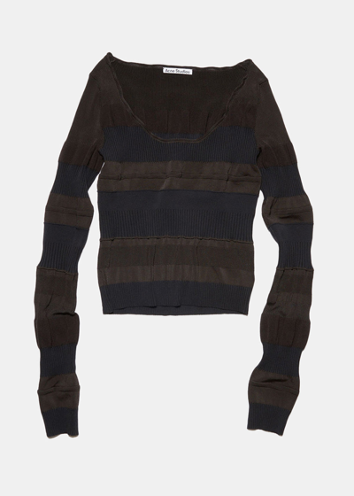Shop Acne Studios Black Mixed Ribbed Sweater