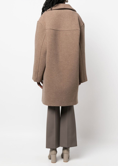 Shop Acne Studios Light Brown Wool Coat