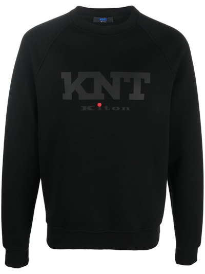 Shop Kiton Logo Sweatshirt In Nero