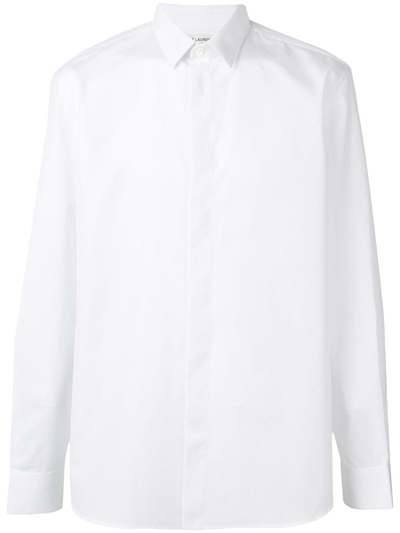 Shop Saint Laurent Classic Shirt In Bianco