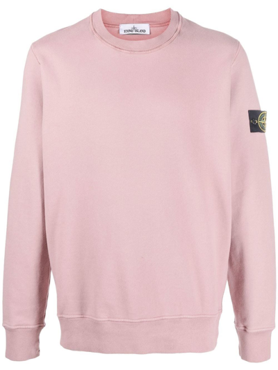 Shop Stone Island Logo Patch Sweatshirt In Rosa