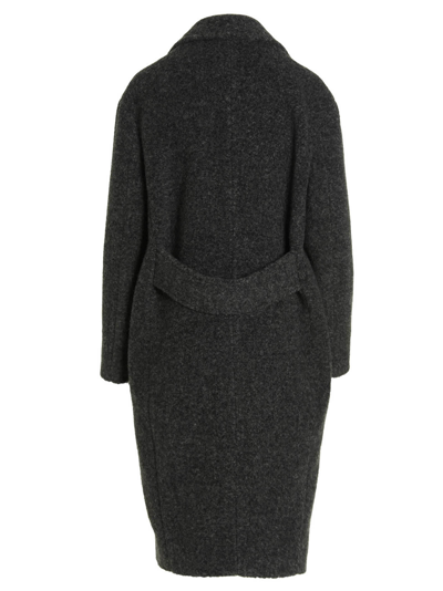 Shop Maurizio Miri Cocoon Coat In Gray