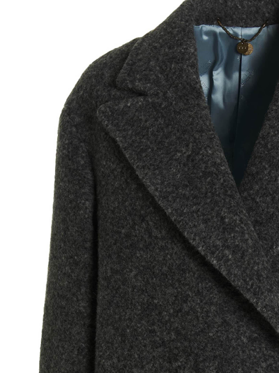 Shop Maurizio Miri Cocoon Coat In Gray