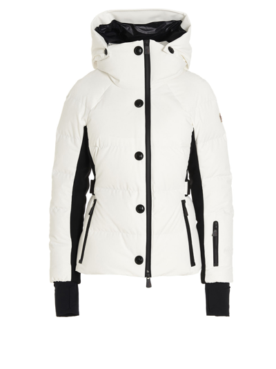 Moncler Grenoble Ivory Stretch Polyester Guyane Down Jacket In White/black