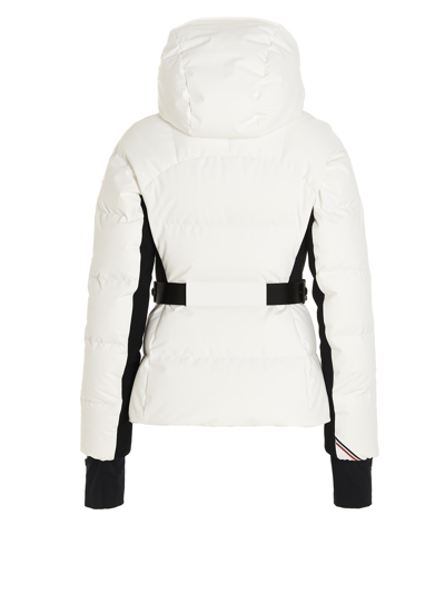 Shop Moncler Guyane Puffer Jacket In White/black