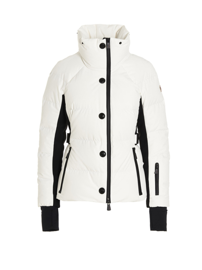 Moncler Grenoble Ivory Stretch Polyester Guyane Down Jacket In White/black