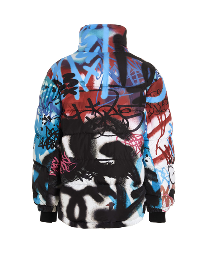 Shop Dolce & Gabbana Graffiti Puffer Jacket In Multicolor